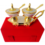 Brass Trolley Dry Fruit Holder - 9 inch