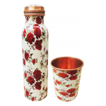 Copper Water Bottle Set With 2 Glass - 1 Ltr - Image 3