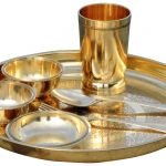 Pure Brass Thali Set 7 PCs- 12.2 Inch