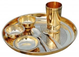 Pure Brass Thali Set 7 PCs- 12.2 Inch - Image 3