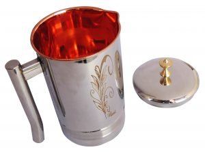 Pure Copper Steel Jug 1.4 Litre  - 7*4.5*10 Inch