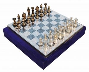 Brass Chess In Black and White Finish - 12*12 Inch