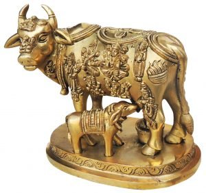 Brass Cow With Calf Gaye Bacdha 6*3.7*5.2 Inch - Image 5