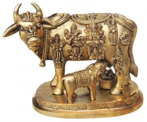 Brass Cow With Calf Gaye Bacdha 6*3.7*5.2 Inch - Image 2
