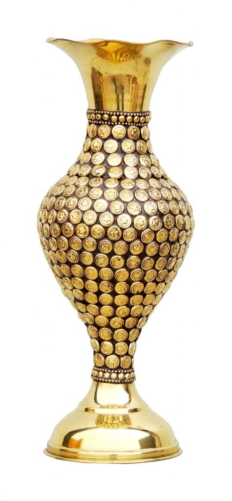 Brass Beads Flower Vase - 13 Inch