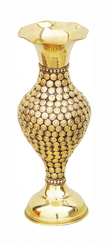 Brass Beads Flower Vase - 13 Inch - Image 2
