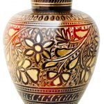 Brass Coloured Flower Vase with handwork - 5.5*5.5*8.5 Inch