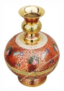 Brass Coloured Flower Vase with handwork - 6.5*6.5*9 Inch - Image 2