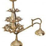 Ganga Arti | 21 Bati Brass Big Diya | Brass Fountain Puja Arti | Brass Table Diya  - 12.5 nch