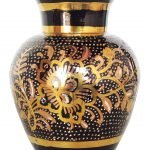 Brass Coloured Flower Vase with handwork - 3.5*3.5*5.5 Inch