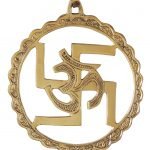 Brass Wall Hanging Swastic And Om - 5.2*5.2 Inch