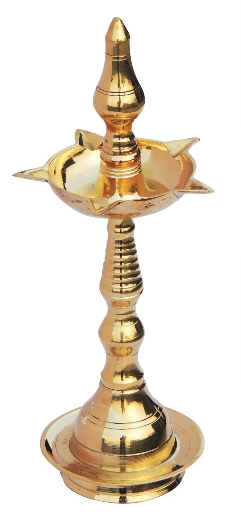 Brass Kerala Fancy Deepak Diya - 11.2 Inch