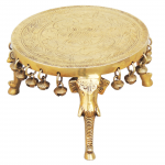 Brass Elephant Leg Chowki For God Idol - 4.3 Inch