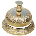 Brass Office Table Bell Embose- 3.5*3.5*3 Inch