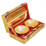 Brass Gold Lacquered Two Bowl And Spoon Set - Image 2