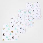 100% Organic Muslin Jhabla (Small (0-3 Months)), Multicolor