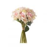 Artificial Polyester and Plastic Rose Bouquet (13 cm x 10 cm x 26 cm, Light/Pink) - Image 2