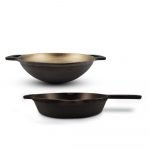 Pre Seasoned Super Smooth Cast Iron Kadai & Skillet Fry Pan Cookware Set, 1.5 L, Grey, Black