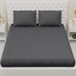 100% Cotton Premium 300 TC Bedsheets with 2 Pillow Covers, Melange Collection (California King, Stone) - Image 2