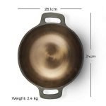 Pre Seasoned Super Smooth Cast Iron Kadai & Skillet Fry Pan Cookware Set, 1.5 L, Grey, Black - Image 3