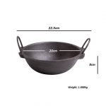 Pre-Seasoned Cast Iron Cookware Set, Kadai/Kadhai Combo - (Diameter-20 cm, 24.8 cm, Black) - Image 3