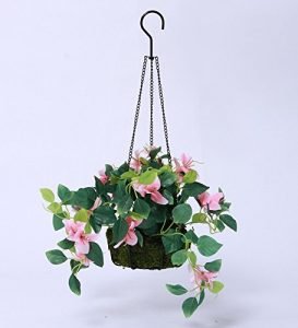 Decorative Polyester Artificial Bougainvillea Plant with Hanging Basket - Image 6