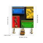 Warli Handpainted Recycled Wood Home Decorative Keychain Holder Key Hangers Key Stand & Wooden Hanging Key Holder for Wall - Image 3