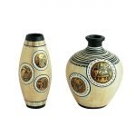 Madhubani Handpainted Artifacts for Living Room and Home Decorative Table Top Flower Terracotta Vases