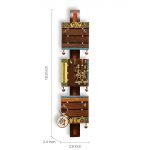 Brass, Wood and Colour Madhubani Handpainted Sheesham Wood Home Keychain Holder - Image 7