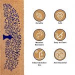 Natural Coco Coir Beige and Blue Tree Printed Anti-Slip Doormat Long-Lasting, Heavy Duty, Large & Thick Entryway Rug with PVC Backing for Indoor, Outdoor, Patio, Home and Office (120 x 1.5 x 40cm) - Image 4