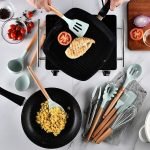 Silicone Kitchen Spatula and Utensils Spoon Set, Non-Toxic Hygienic Safety Heat Resistant_Black | BPA-Free | FDA Approved | CE Certified (18pcs_Green_Wooden) - Image 6
