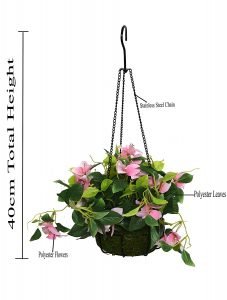 Decorative Polyester Artificial Bougainvillea Plant with Hanging Basket - Image 9