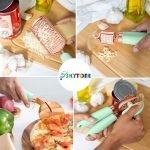 Kitchen Utensils Tools 7 Pcs 100% Pure Copper With Soft Silicone Touch Handles | Kitchen Gadget Set | Can Opener, Pizza Cutter, Ice-cream Scoop, Cheese Grater, Peeler, Garlic Press, Whisk (Mint Green) - Image 6
