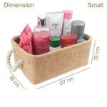 Cotton Eco-Friendly Foldable Storage Basket Bins Organizer (Brown) - Pack of 3 - Image 7