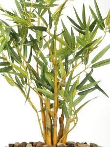 Artificial Bamboo Bonsai Plant in a Ceramic Pot for Home and Office Decor (199 Leafs, 38 cm Tall, Mixed Material, Green) - Image 5