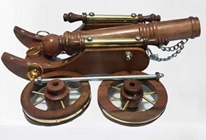 Wooden Vintage Royal Look Folding Cannon Showpiece | Old Civil War Use Handmade Tank | Best for Home and Office Decor | (40cm) - Image 4