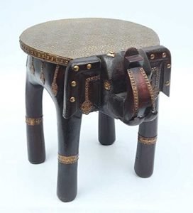 Wooden Metal Polish Decorative Rajastani Hand Polish Elephant Stool | Rajasthani Home Decor Handicrafts | Home Decorative Items in Living Room, Bedroom, Office | (12 inch) - Image 3