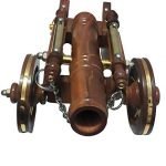 Wooden Vintage Royal Look Folding Cannon Showpiece | Old Civil War Use Handmade Tank | Best for Home and Office Decor | (40cm)