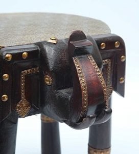 Wooden Metal Polish Decorative Rajastani Hand Polish Elephant Stool | Rajasthani Home Decor Handicrafts | Home Decorative Items in Living Room, Bedroom, Office | (12 inch) - Image 7