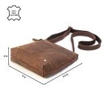 Real Leather 9.5" Inch Sling Cross-BodyBag for Girls And Women - Brown - Image 6