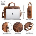 Real  Leather Travel Laptop/MacBook Messenger Bag for Men - Image 4