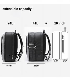 Backpack,17 inch Laptop Bag 41 L Expandable and 3 in 1 Convertible Laptop Backpack Tech Bag with usb Charging Port Water-resistant Multiple Compartments Large Capacity Bag for Travel - Image 6