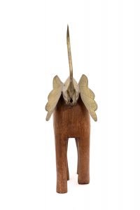 2 Wooden Elephants with Golden Head | Wooden Figurines & Sculptures - Handcrafted | Suitable for Home Décor and Gifting | Set of 2 | Premium Showpiece (42cm & 31cm) - Image 5