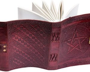 Unique Handmade Leather Diary Embossed with star, journey double wolf Diary with Antique Lock for Artist Sketchbook, Scrapbook, Drawing, Writing etc - Image 2