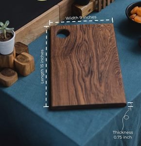 Single Piece Premium Valsadi Teak Wood | Wooden | Reversible Standard Chopping Board/Cutting Board for Kitchen & Dining (Vegetables & Fruits) (15" x 9"x .0.75") - Image 2