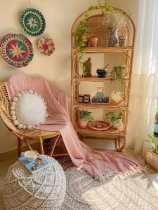 Handwoven and Knitted Cotton Macramé Pouf, Ottoman/Footrest, Small Furniture for The Living Room, Bedroom and Kids (Natural, 18x18x14inches) - Image 6