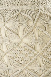 Handwoven and Knitted Cotton Macramé Pouf, Ottoman/Footrest, Small Furniture for The Living Room, Bedroom and Kids (Natural, 18x18x14inches) - Image 5