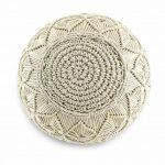 Handwoven and Knitted Cotton Macramé Pouf, Ottoman/Footrest, Small Furniture for The Living Room, Bedroom and Kids (Natural, 18x18x14inches) - Image 2