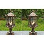AntiqueGate Light for Home, Garden,Resort,Farm house, Fixture Lamps/ Lamp LampPost Lighting For Exterior Outdoor Boundary Main Gate Pillar Fancy Modern Design Style Rust Resistance Waterproof Hurricane Wall Light /Wall lamp LED Bulb for Home Décor for Home Gate Entrance (Metal Bulb NOT Included)Pair of (2 pcs)