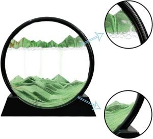 Moving Sand Art Picture Glass Liquid Painting 3D Natural Landscape showpieces for Home Decor Antique Gifts for Kids Office Desktop Decoration Desk Table Decorative Items - Image 2
